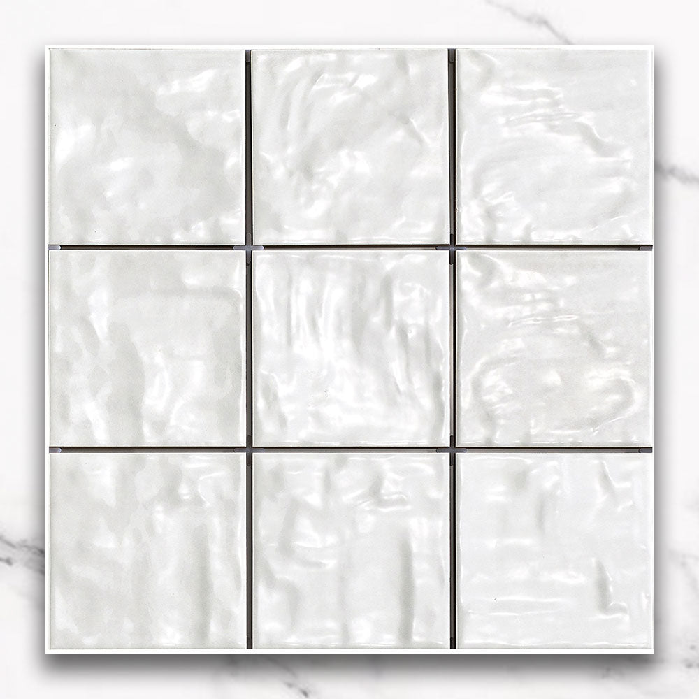 Marrakesh White 120X120 Zellige Gloss Square Tile