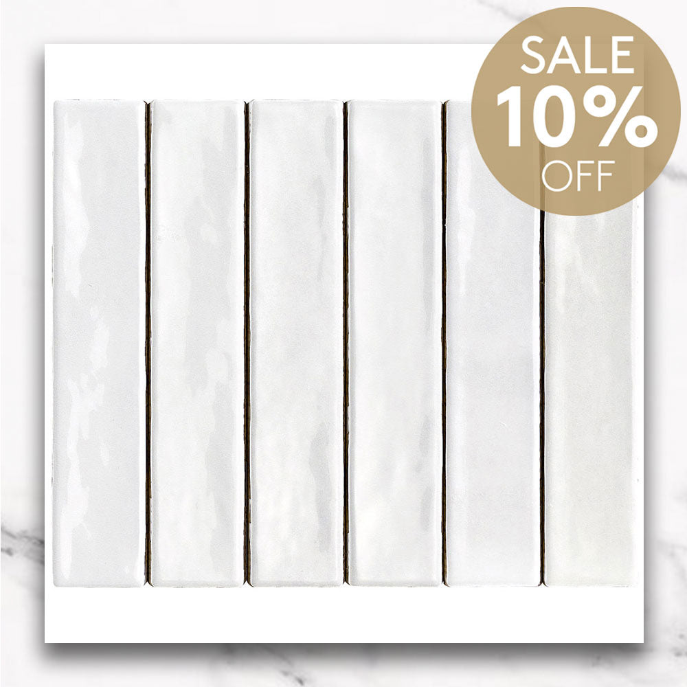 Marrakesh White 250x50 Zellige Gloss Subway Tile