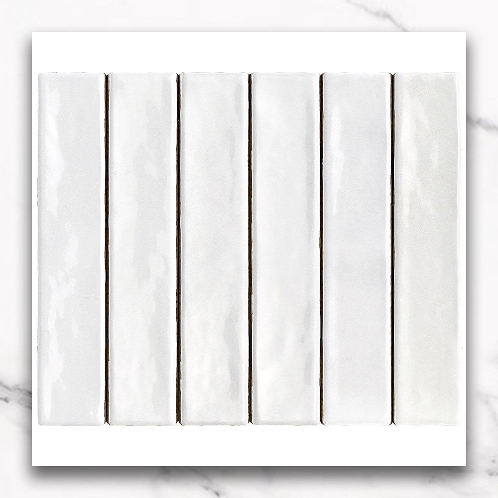 Marrakesh White 250x50 Zellige Gloss Subway Tile