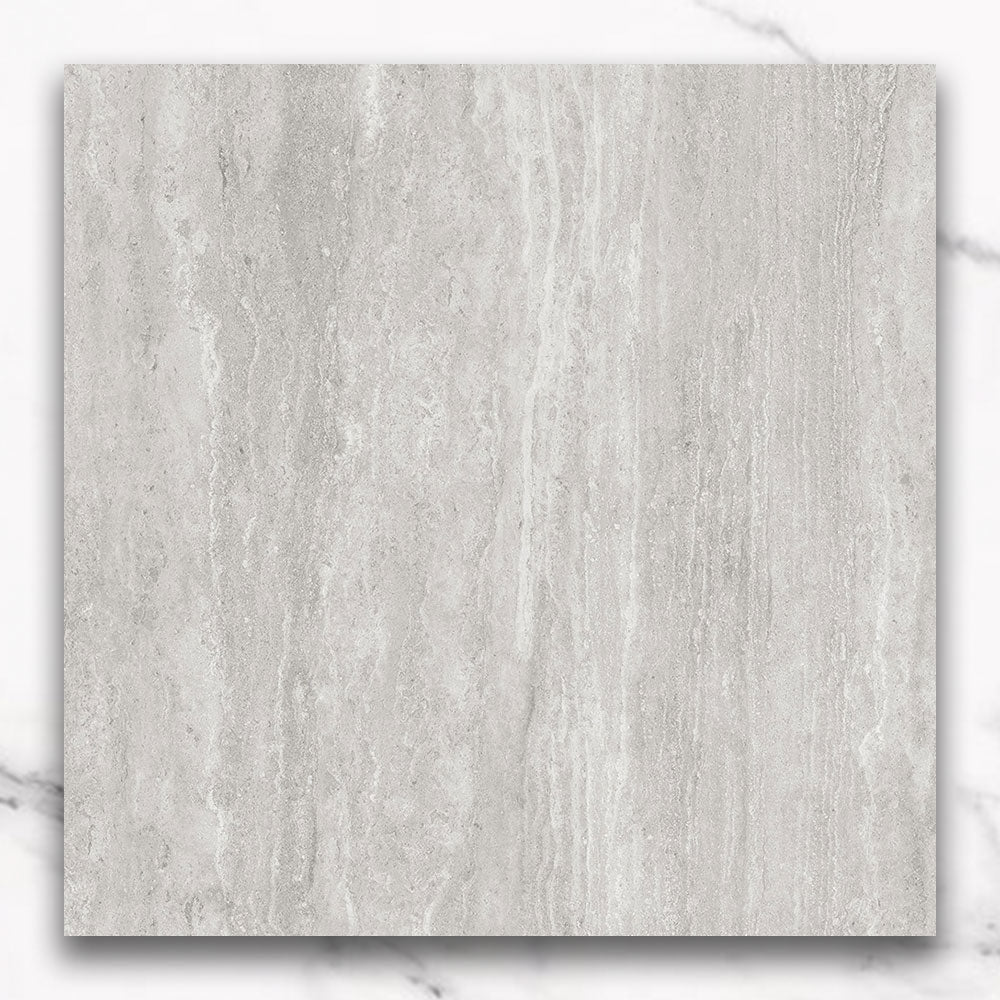 Marseille Grey 600x600 Matt Travertine Look Porcelain Tile