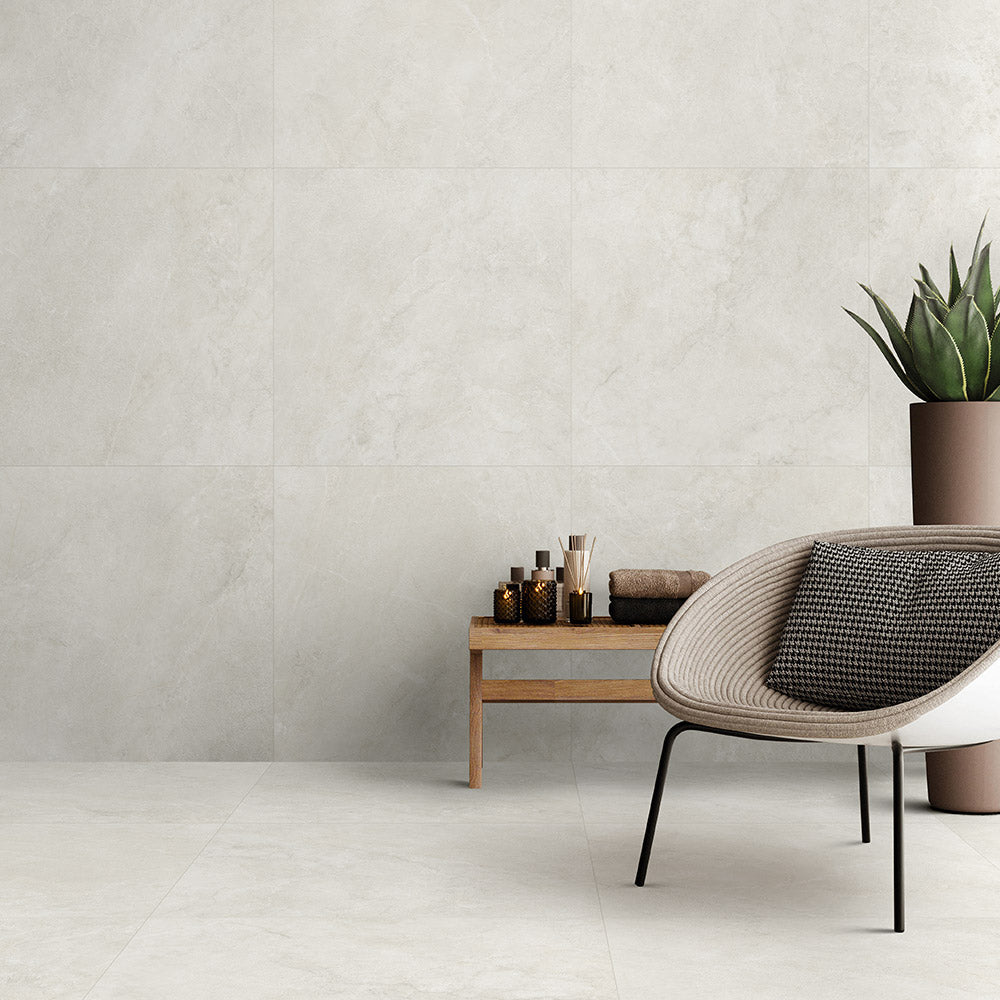 Messina Bianco 600x600 Matt Stone Look Porcelain Tile
