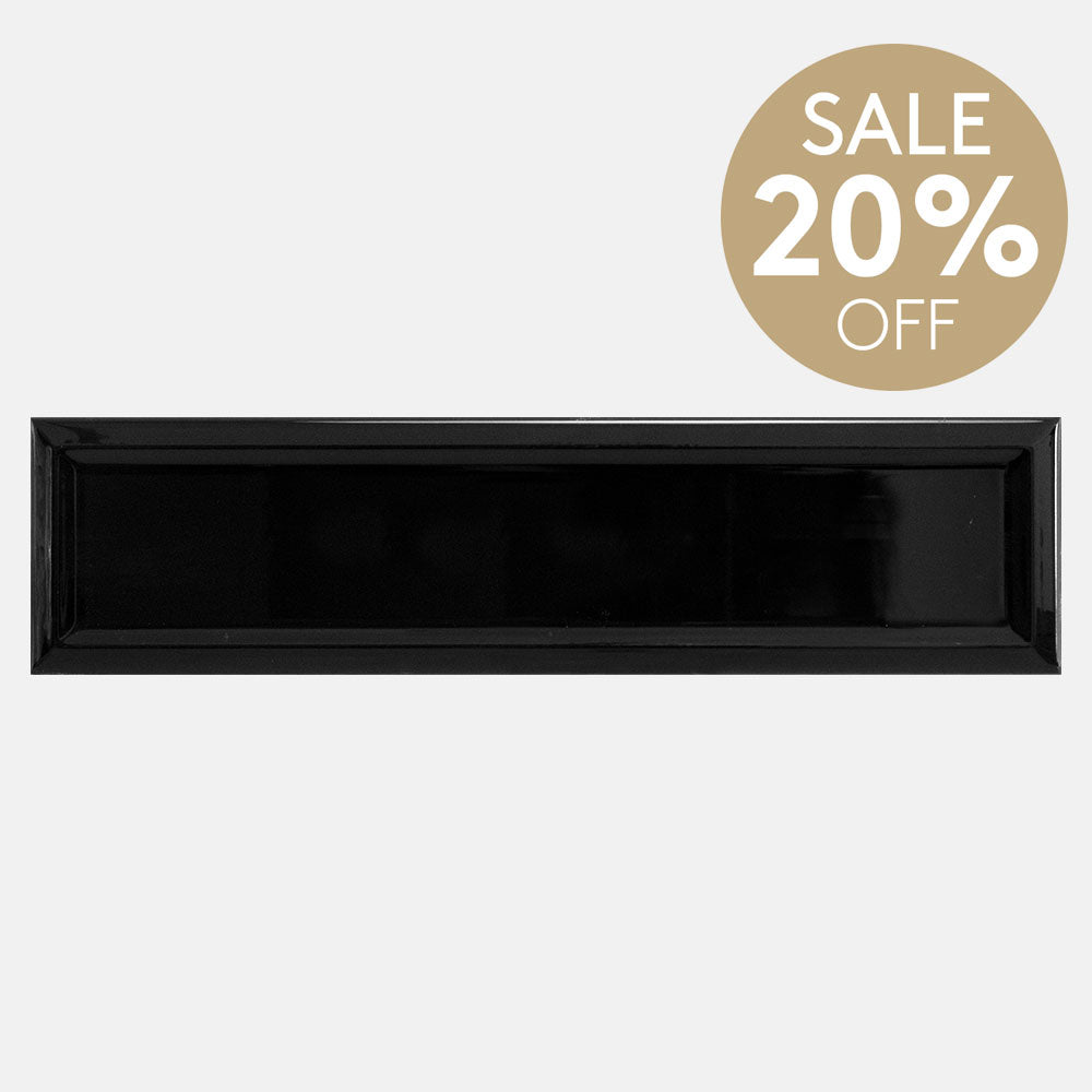 Metro Black Frame 68x280 Gloss Subway Tile