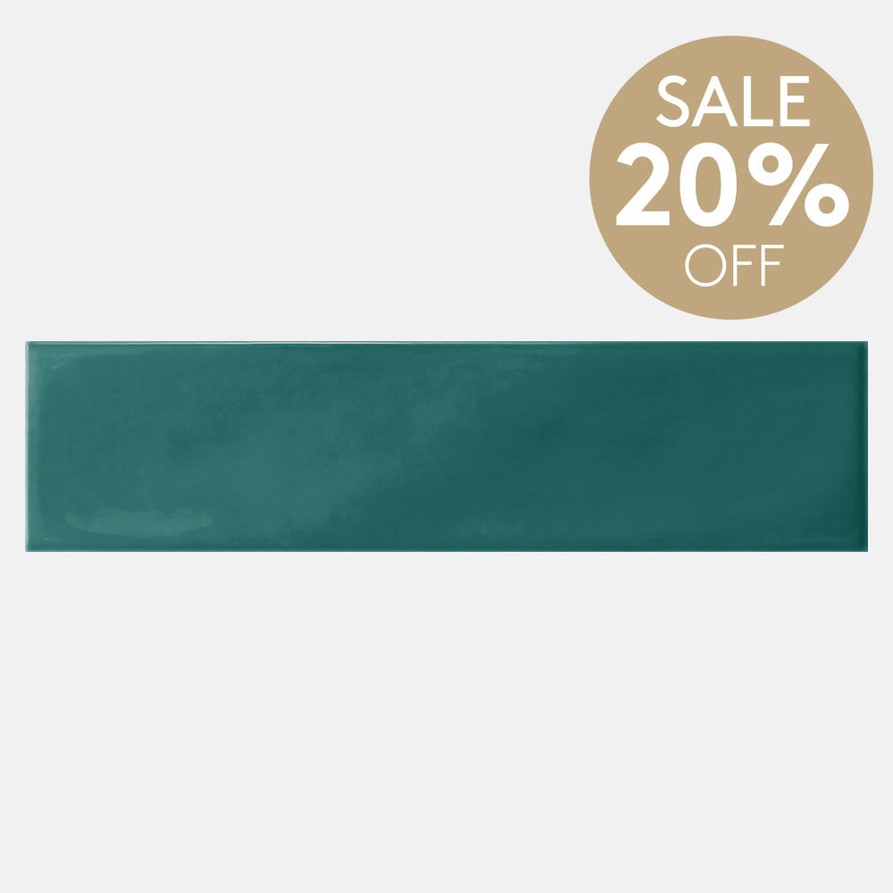 Metro Dark Green Wave 68x280 Matt Subway Tile
