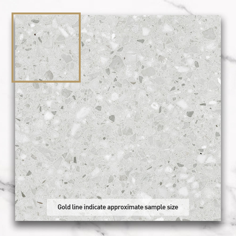 Modena White 600X600 Matt Terrazzo Porcelain Tile