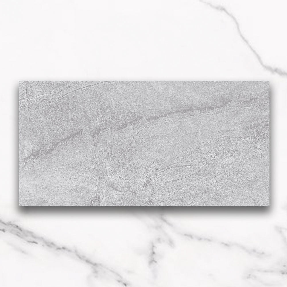 Mondial Light Grey 300x600 Stone Look Lappato Porcelain Tile