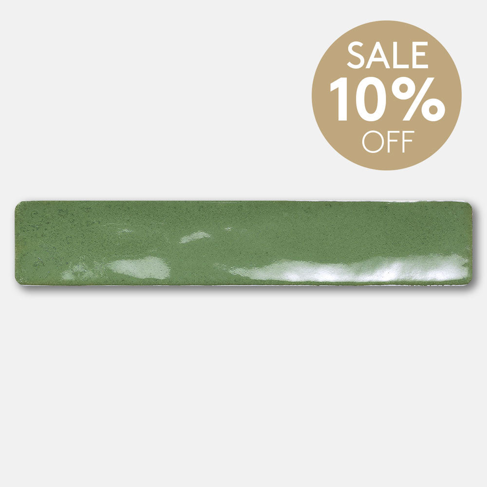 Mykonos Emerald Green 50X250 Zellige Gloss Hand Made Subway Tile