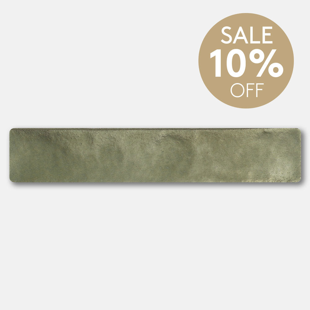 Mykonos Olive Green 50X250 Zellige Matt Hand Made Subway Tile