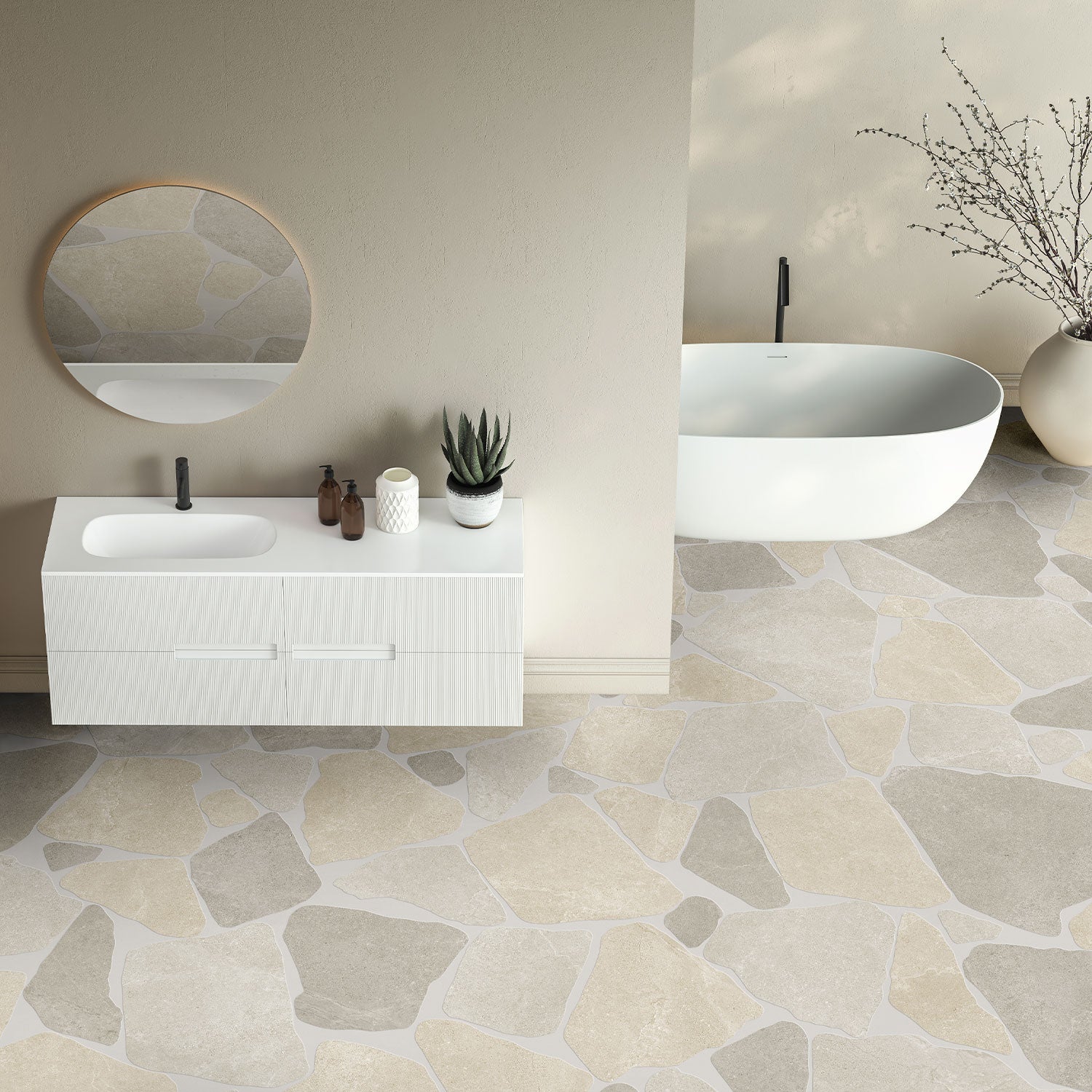 Noosa Rock Crazy Paving Matt Porcelain Floor and Wall Cladding Tile