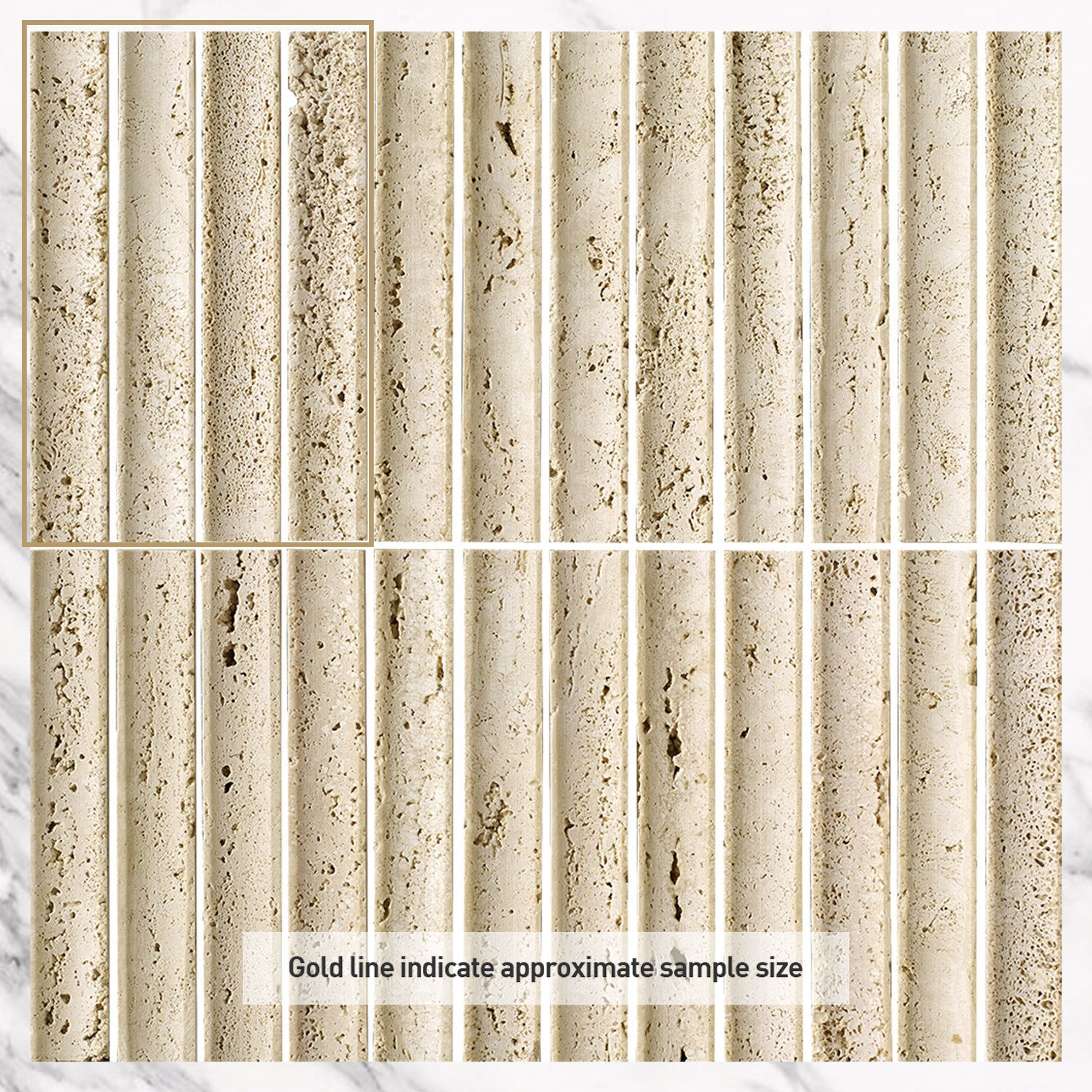 Ocean Travertine Concave Natural Stone Mosaics (per sheet)