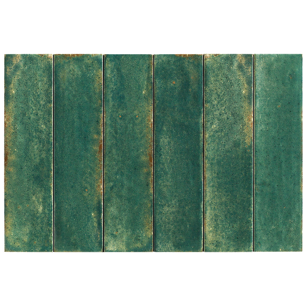 Ravello Dark Green 60x240 Zellige Matt Subway Tile