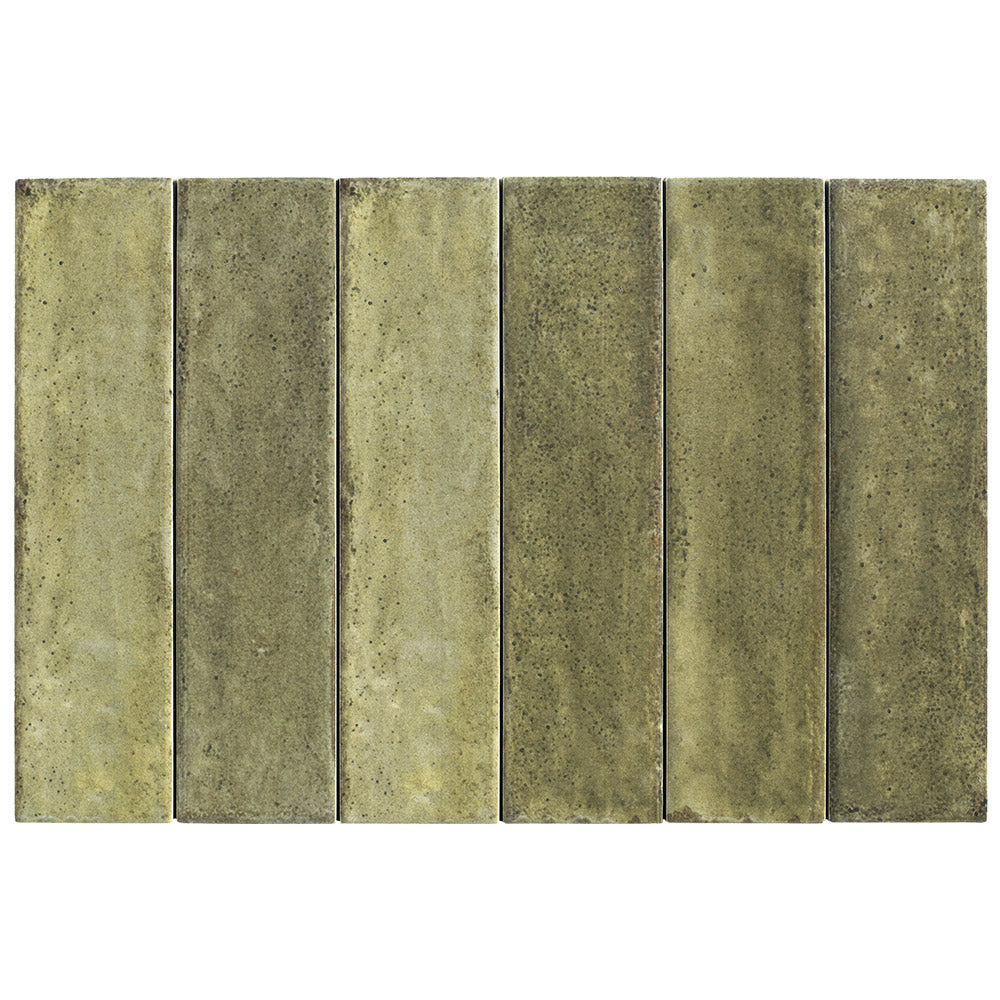 Ravello Olive Green 60x240 Zellige Matt Subway Tile