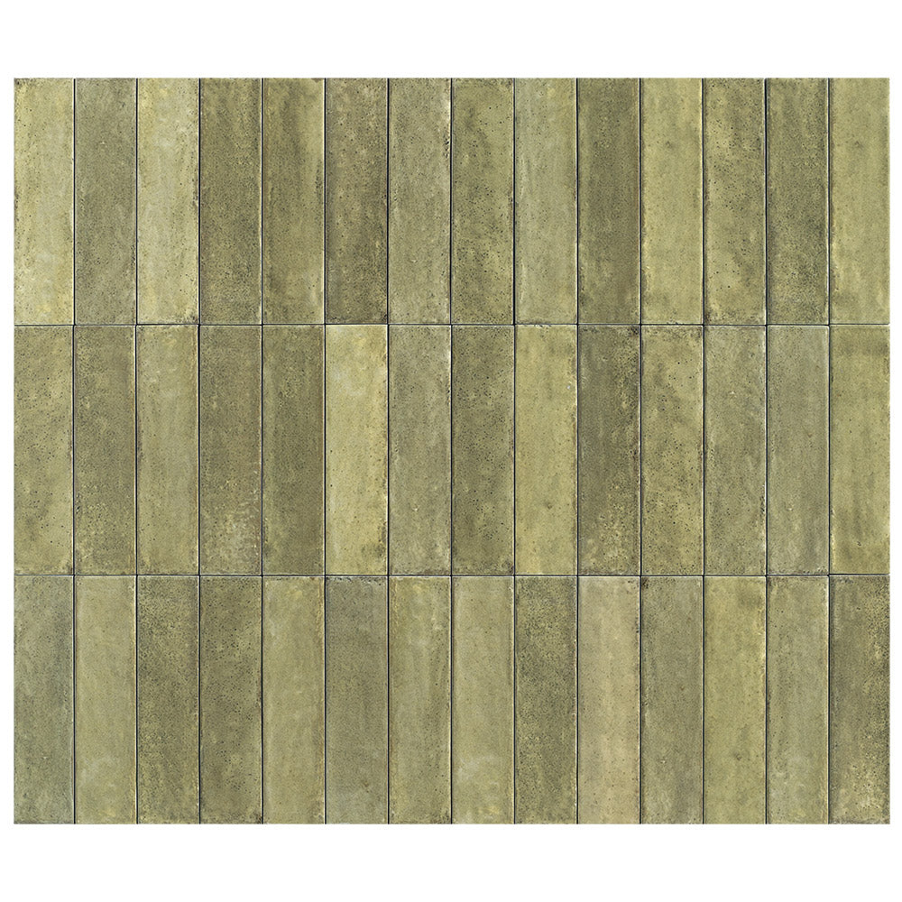 Ravello Olive Green 60x240 Zellige Matt Subway Tile