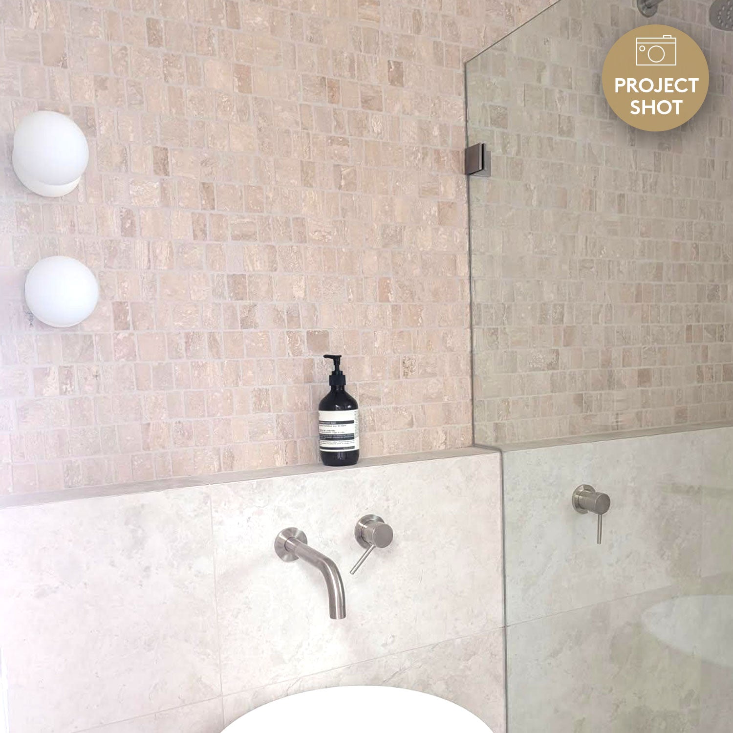 Palermo Travertine Stone Honed Broken Mosaic (per sheet)