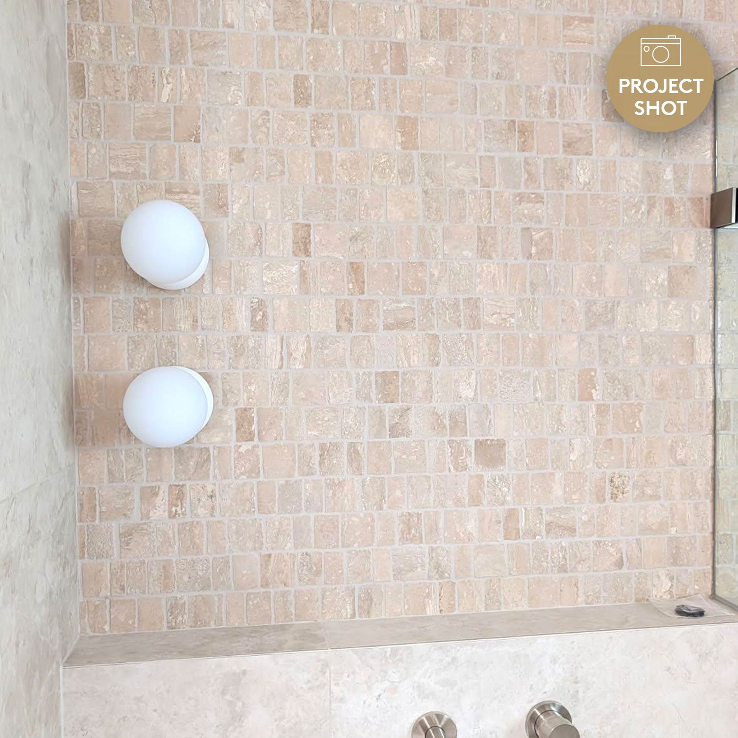 Palermo Travertine Stone Honed Broken Mosaic (per sheet)