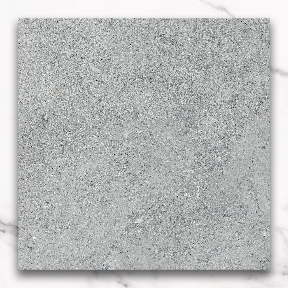 Perlossa Light Grey 600x600 Matt Stone Look Porcelain Tile