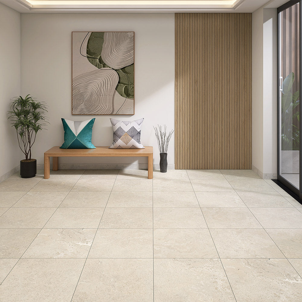 Perlossa Sand 600x600 Matt Stone Look Porcelain Tile