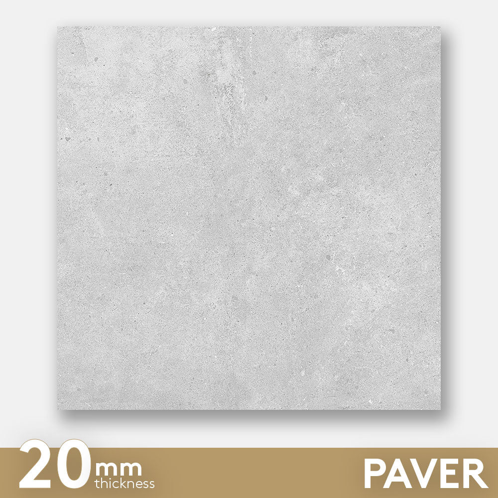 Prague Light Grey 600X600X20 Outdoor Concrete Look Porcelain Paver Tile