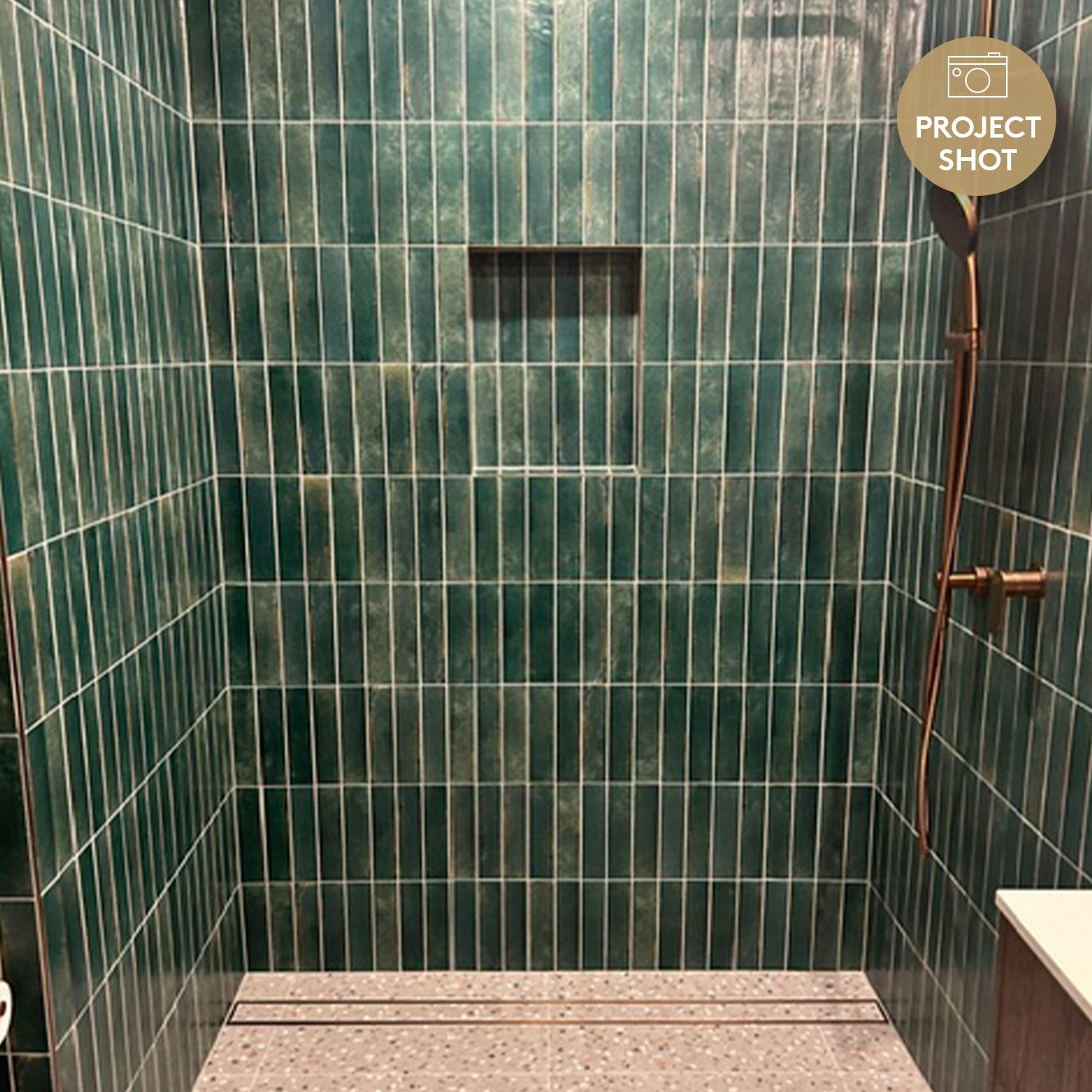 Ravello Dark Green 60x240 Zellige Matt Subway Tile
