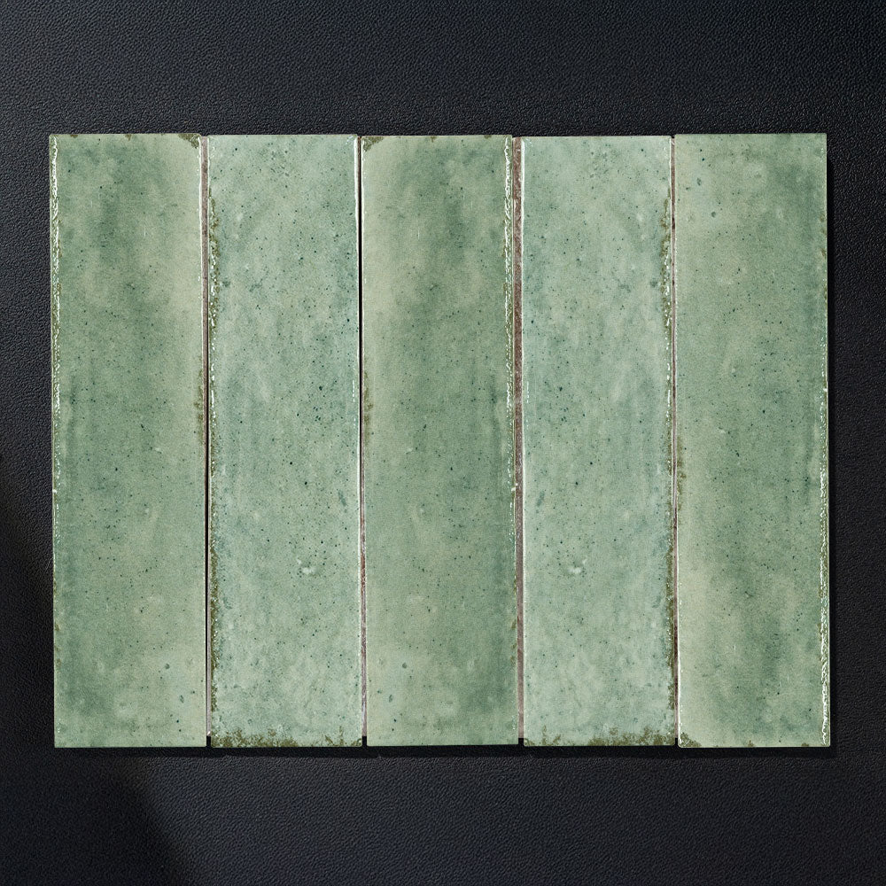 Ravello Light Green 60x240 Zellige Gloss Subway Tile