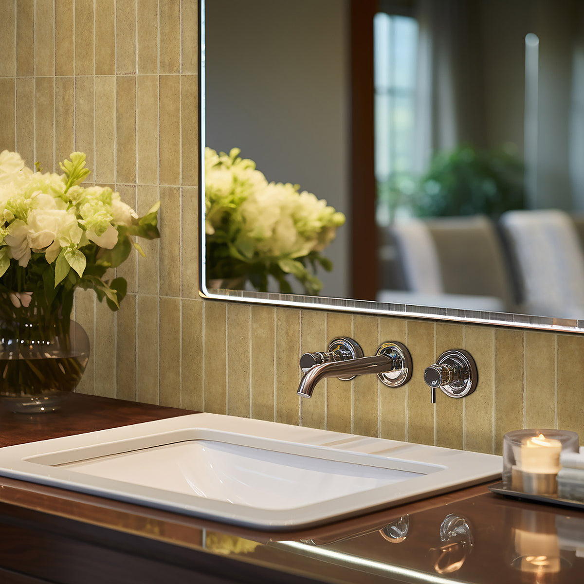 Ravello Pistachio Green 60x240 Zellige Matt Subway Tile