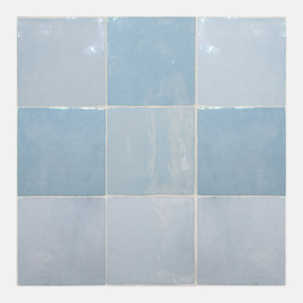Seville Light Blue 130X130 Zellige Gloss Square Tile