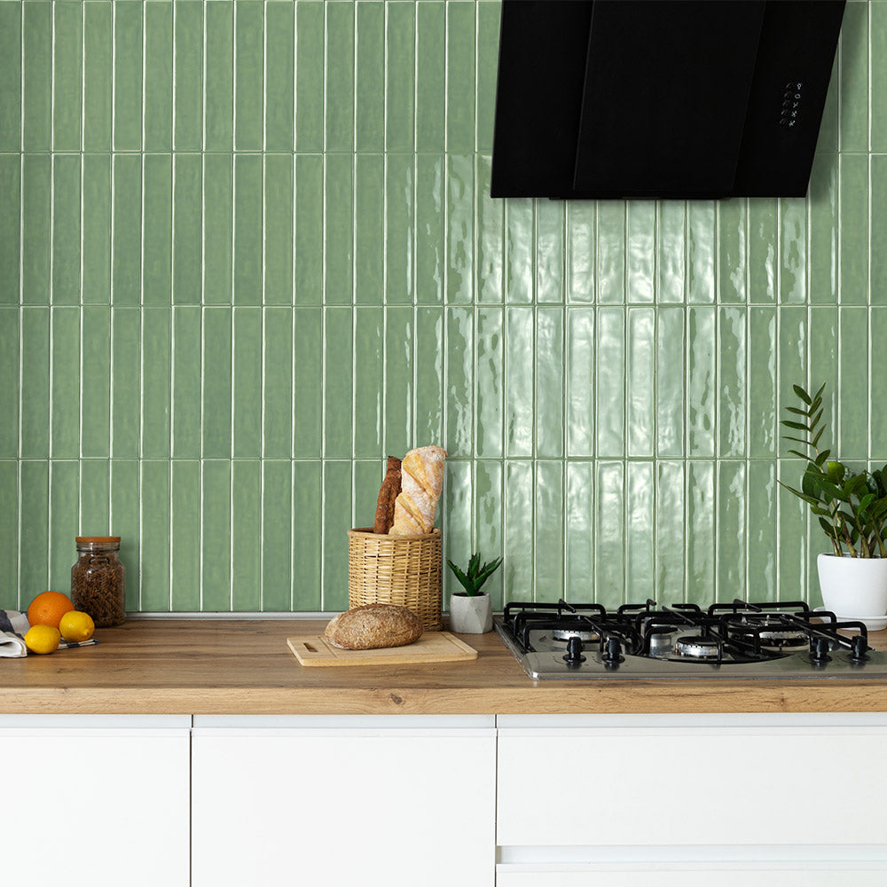 Sienna Jade Green 50x250 Gloss Subway Tile