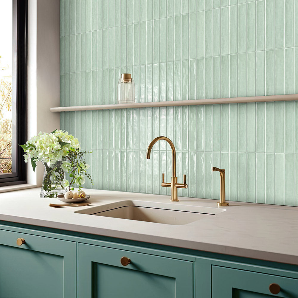 Sienna Spring Green 50x250 Gloss Subway Tile