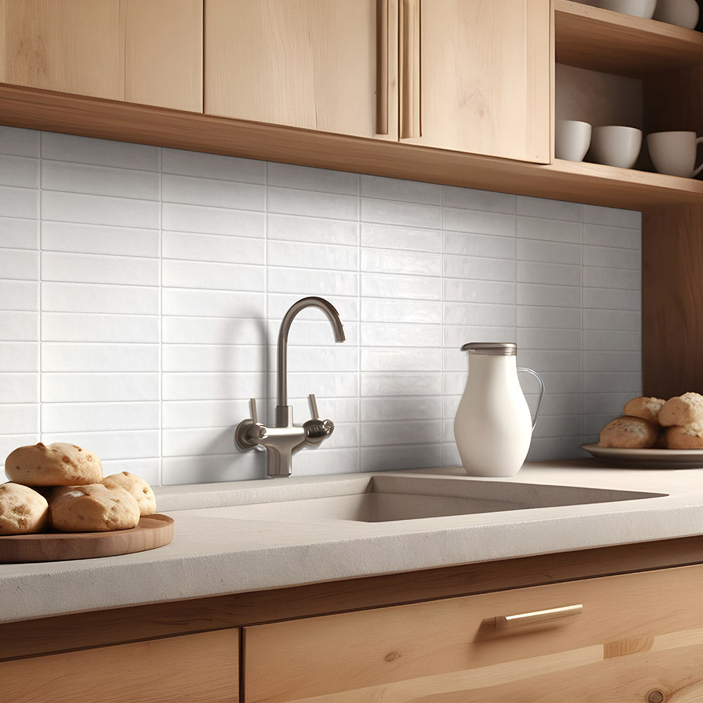 Sienna White 50x250 Gloss Subway Tile