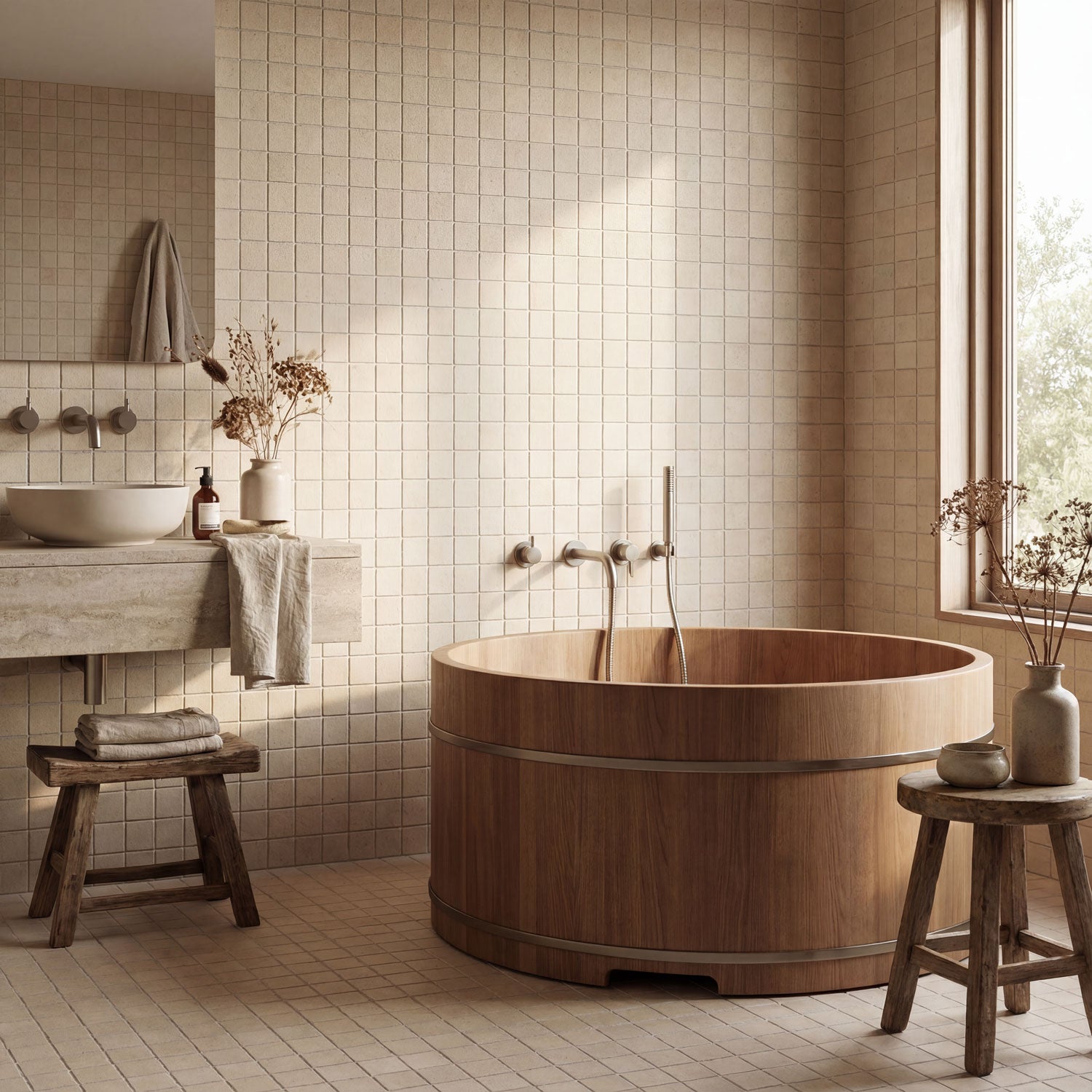 Soho Sandy Beige 48x48 Matt Porcelain Mosaic