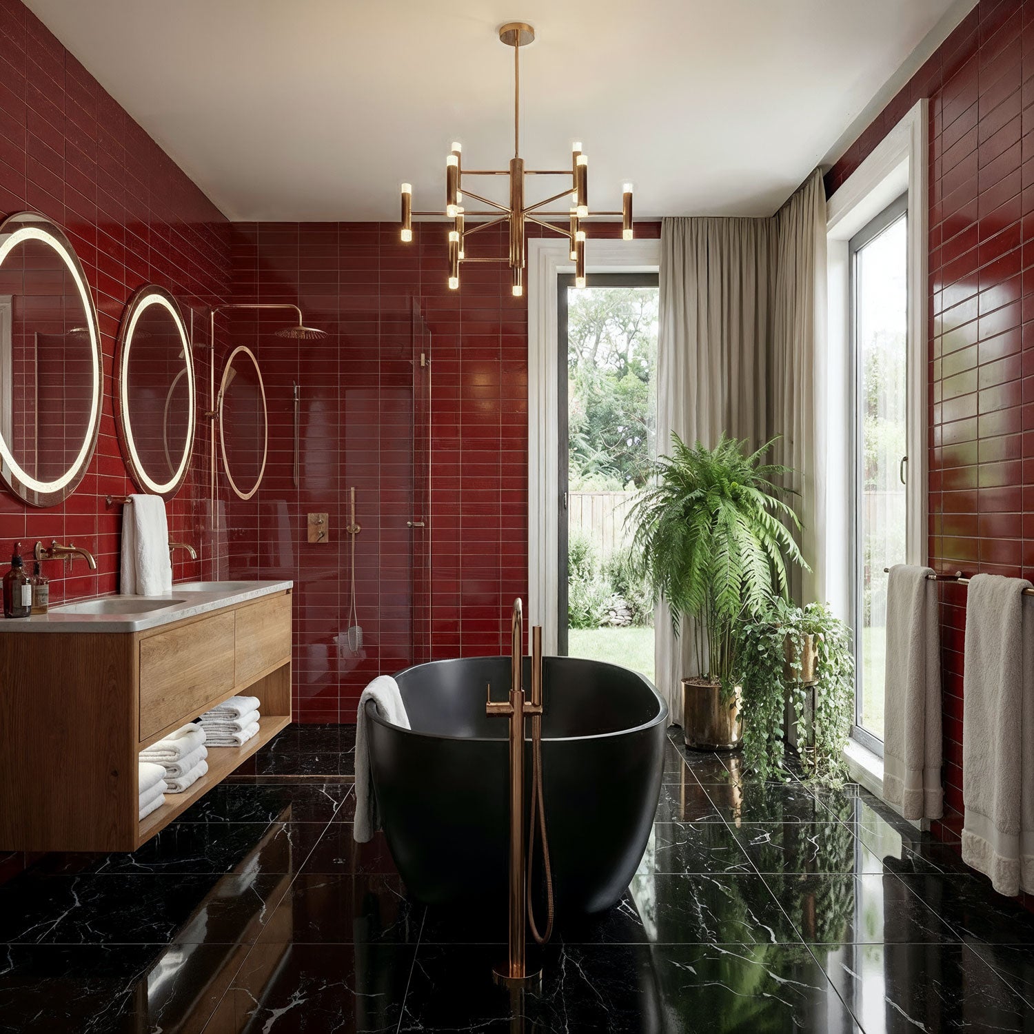 Soho Burgundy Red 68x136 Gloss Porcelain Mosaic