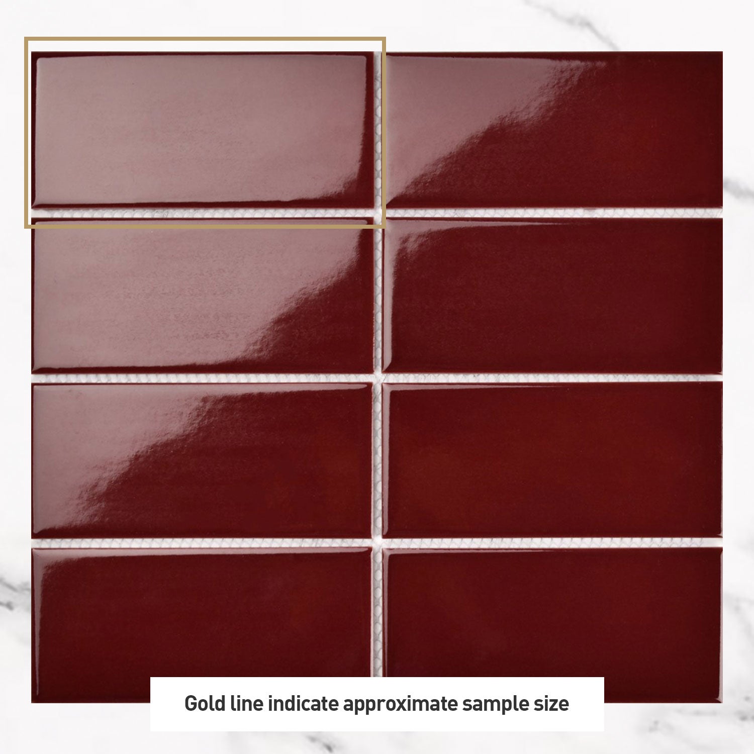 Soho Burgundy Red 68x136 Gloss Porcelain Mosaic