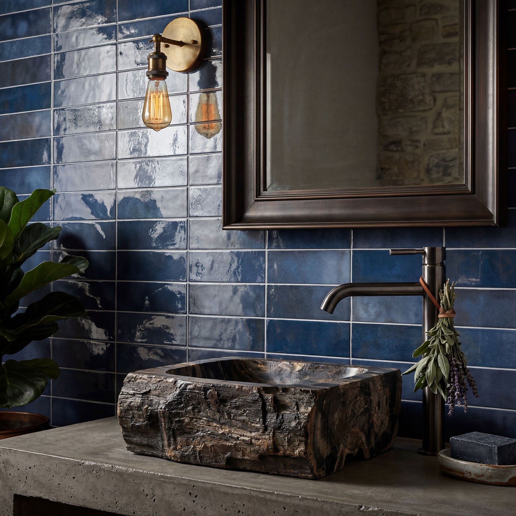 Sorrento Blue 65X200 Zellige Gloss Subway Tile