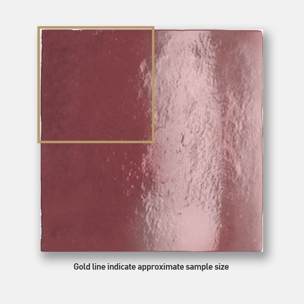 Sorrento Burgundy Red 132X132 Zellige Gloss Square Tile