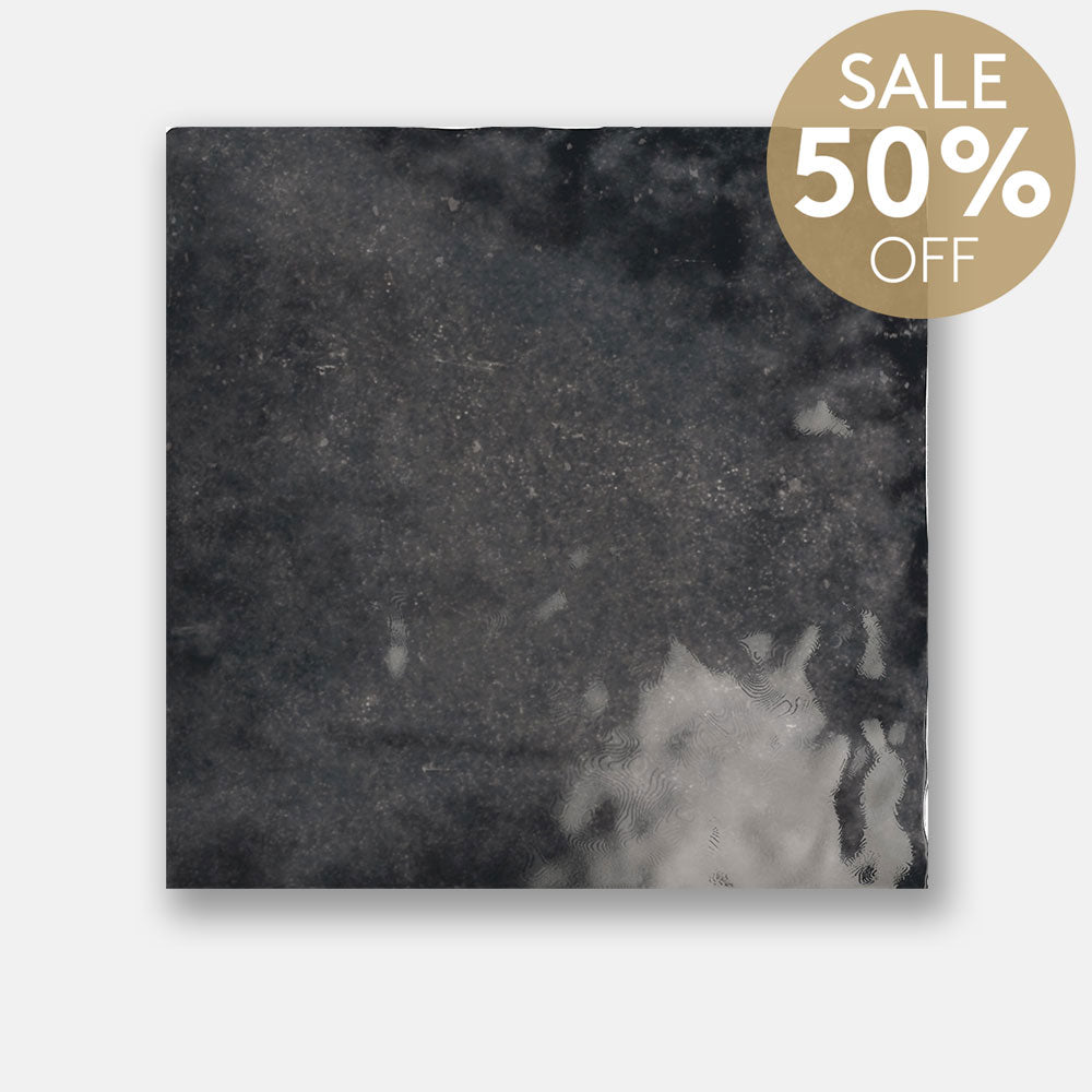 Sorrento Graphite 132X132 Zellige Gloss Square Tile