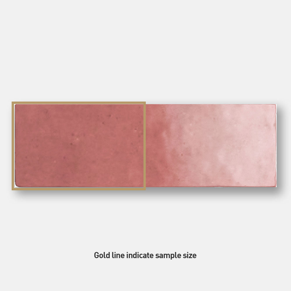 Sorrento Rose Marlow Pink 65X200 Zellige Gloss Subway Tile