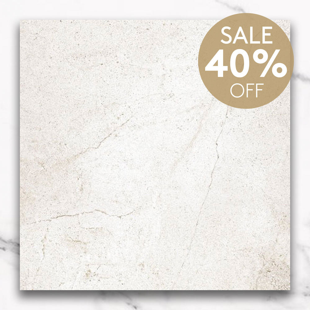 Stretto White 300x300 Stone Look Matt Porcelain Tile