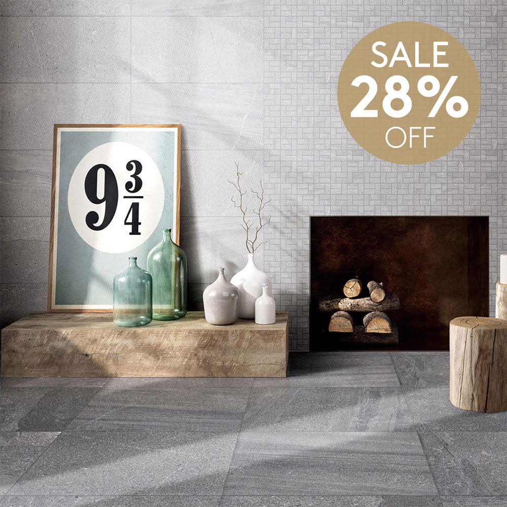 Symphony Dark Grey 600x600 Limestone Look Outdoor Porcelain Tile