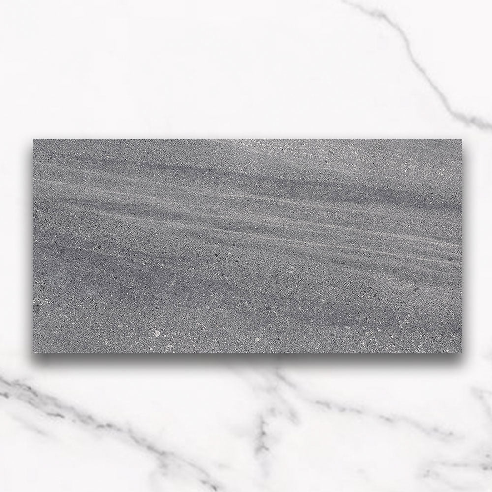 Symphony Dark Grey 300x600 Limestone Look Matt Porcelain Tile