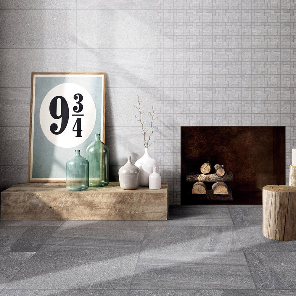 Symphony Dark Grey 300x300 Limestone Look Outdoor Porcelain Tile