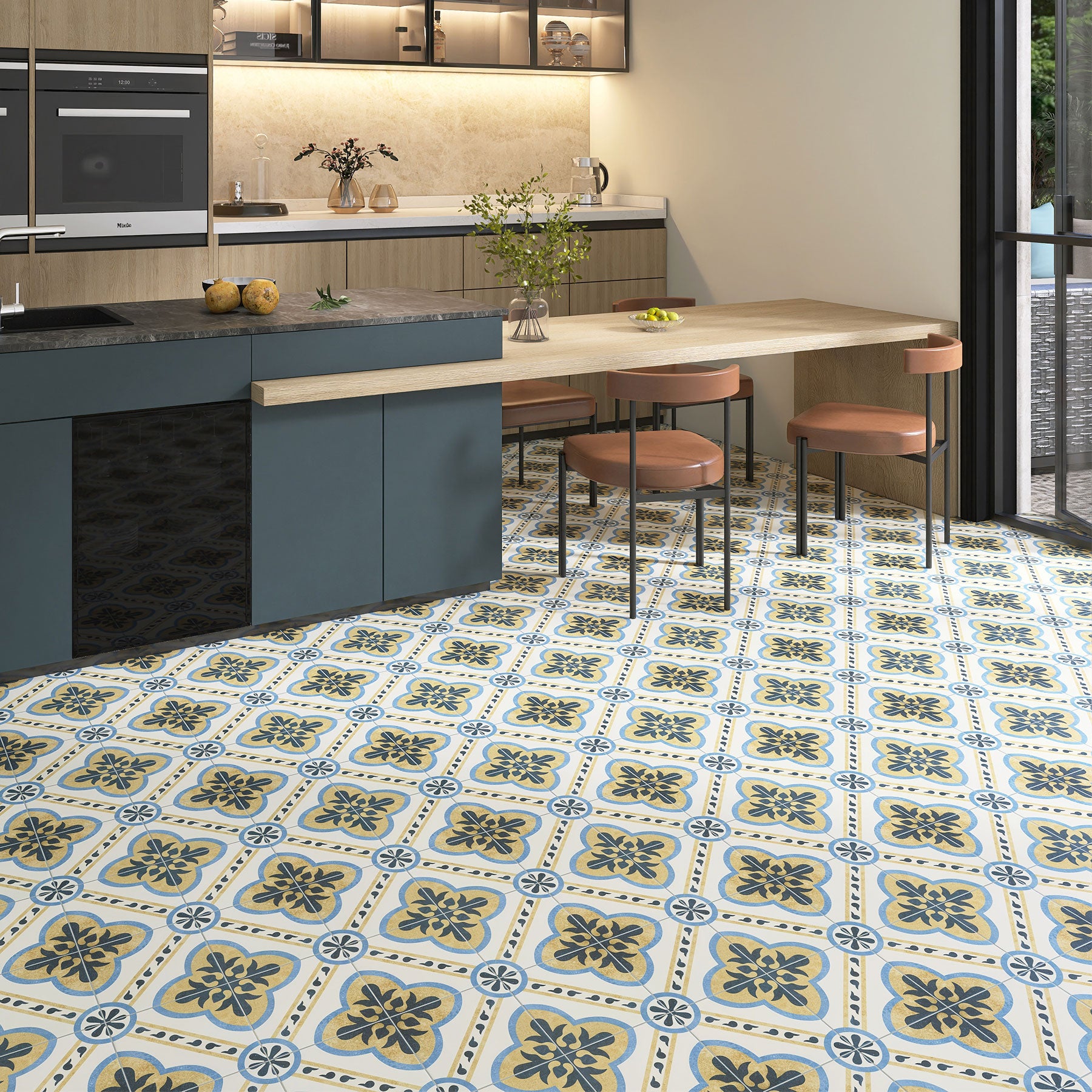 Heritage Merida Encaustic Look 200x200 Matt Tile