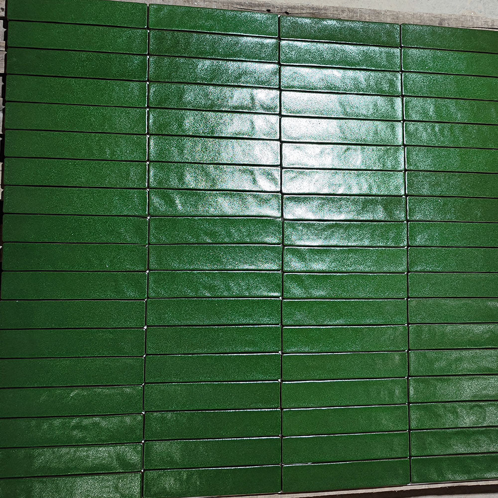 Mykonos Hunter Green 50X250 Zellige Matt Hand Made Subway Tile