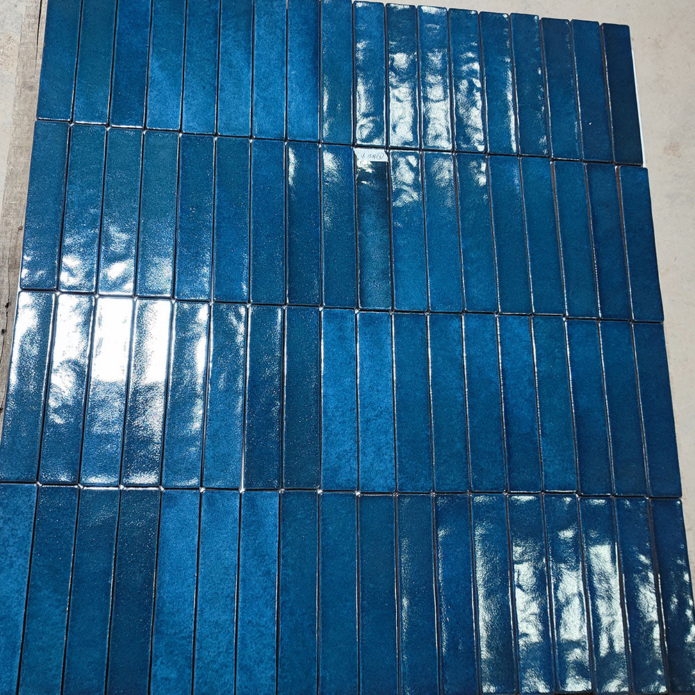 Mykonos Midnight Blue 50X250 Zellige Matt Hand Made Subway Tile