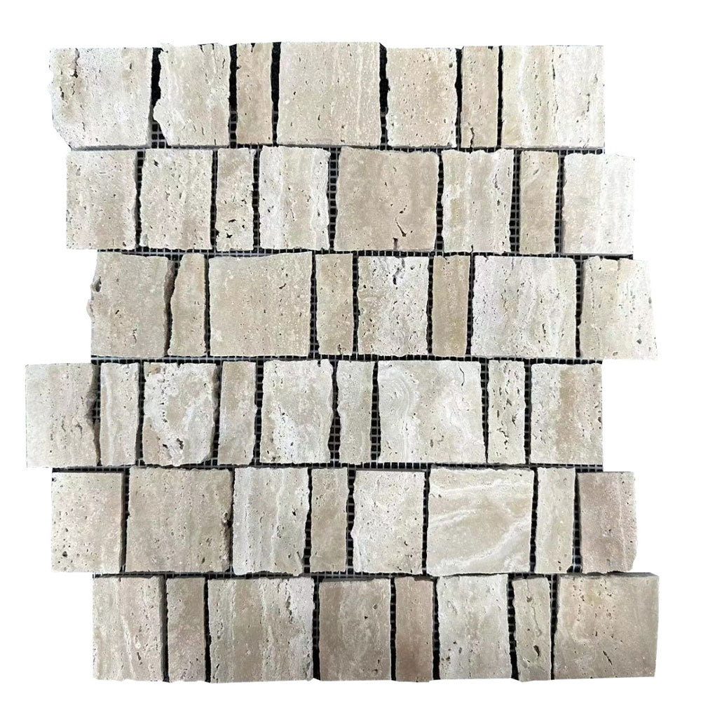 Palermo Travertine Honed Broken Mosaic (per sheet)