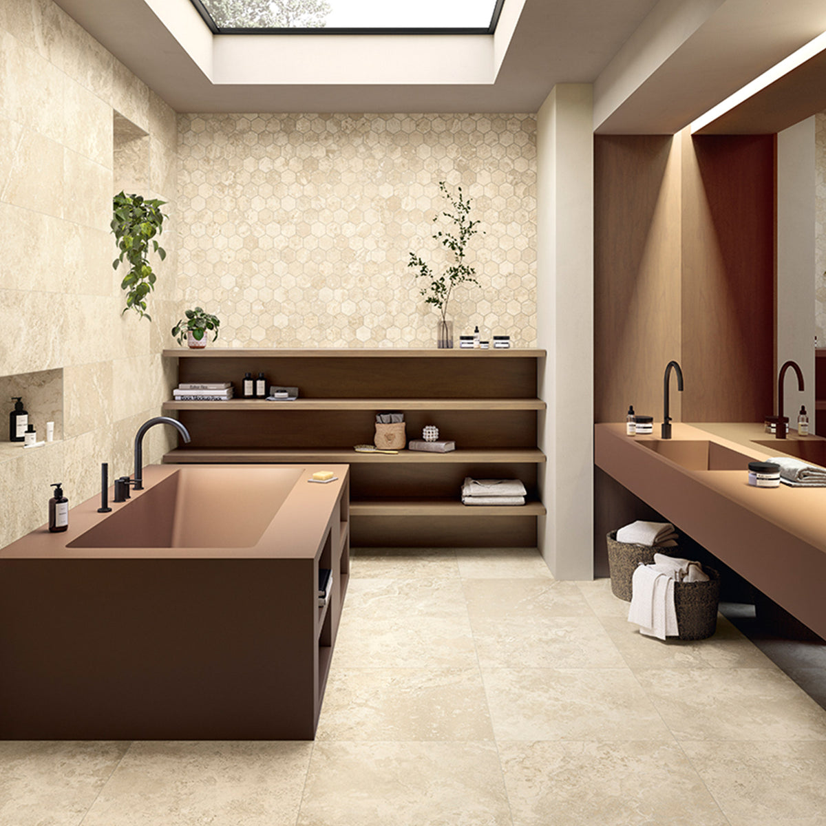 Talavera Beige Travertine CC 600x600 3D Matt Porcelain Tile