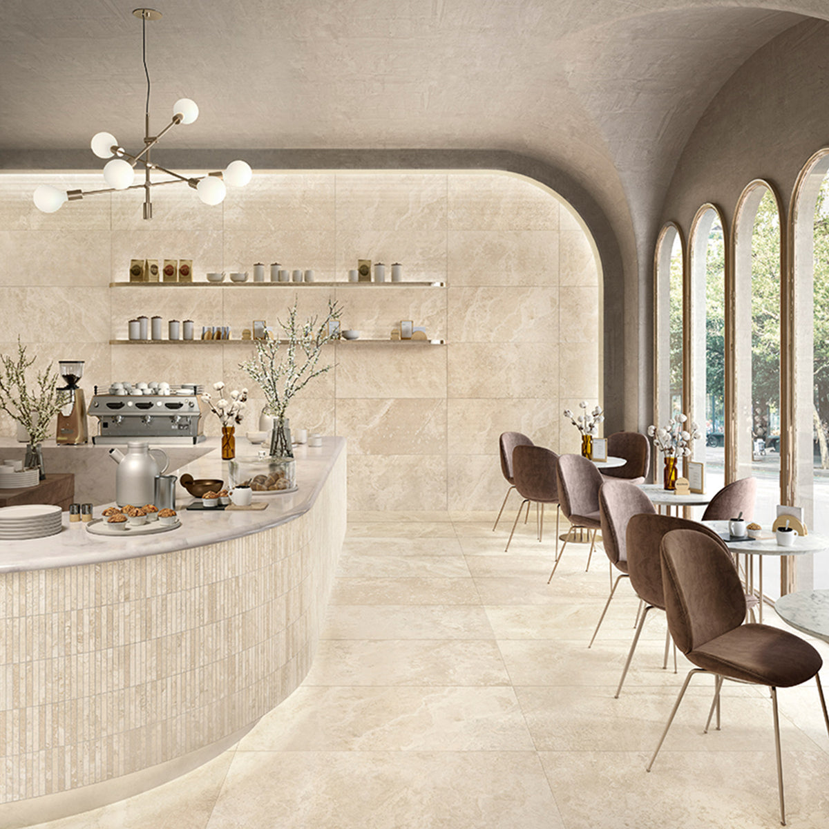 Talavera Beige Travertine CC 600x600 3D Matt Porcelain Tile