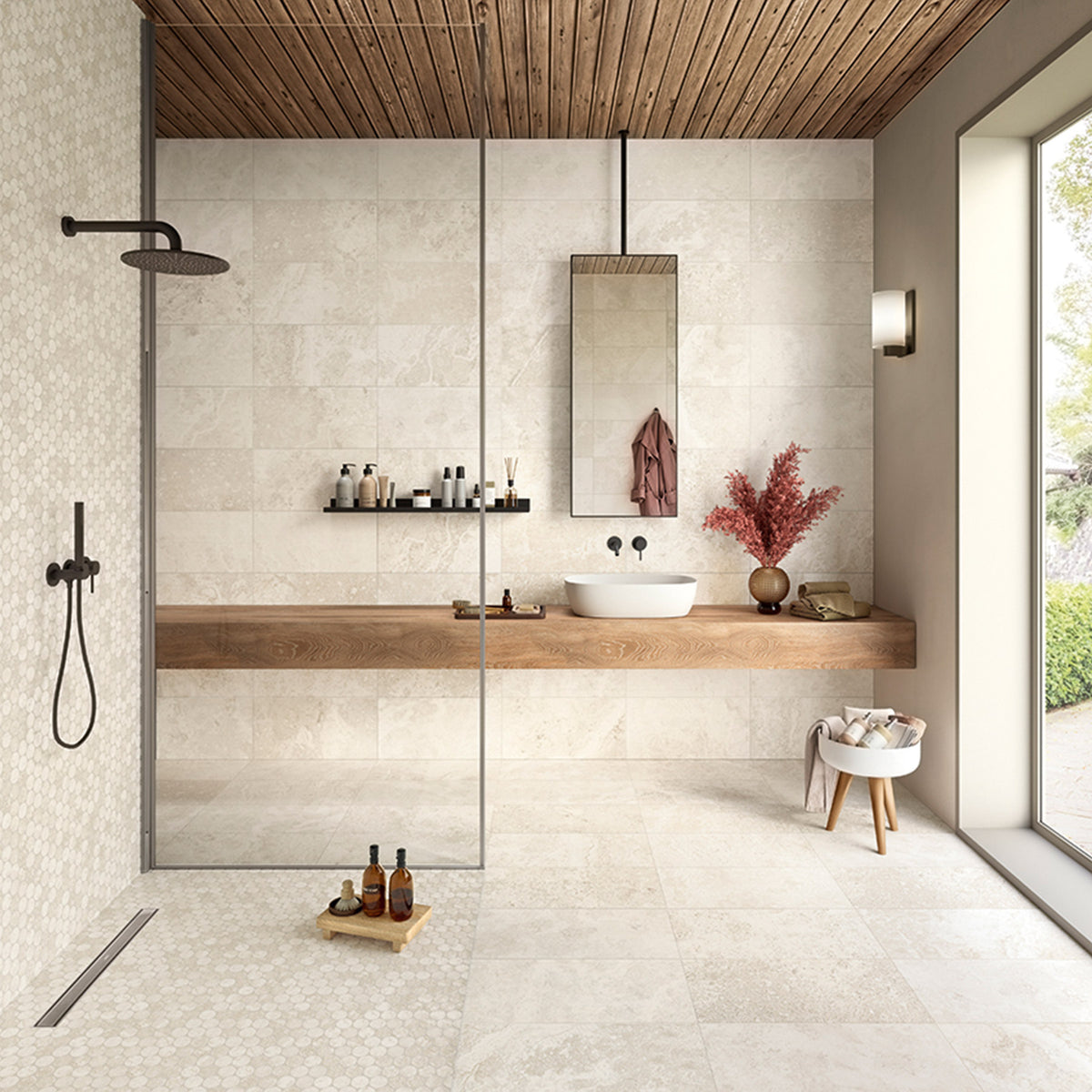 Talavera White Travertine CC 600x600 Matt Porcelain Tile