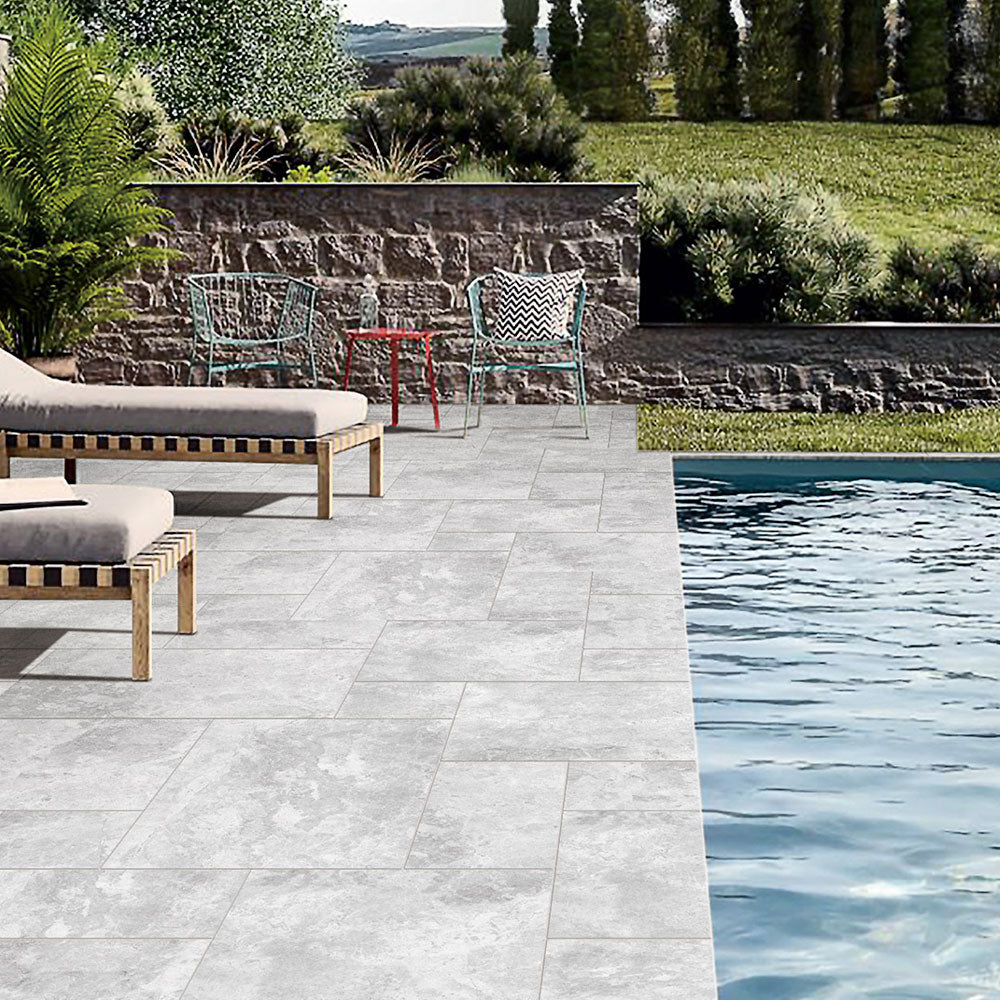 Turin White 400X600X20 Outdoor Porcelain Bullnose (per piece)