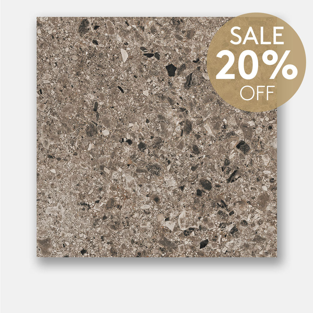 Verona Mokka 600x600 Matt Terrazzo Porcelain Tile