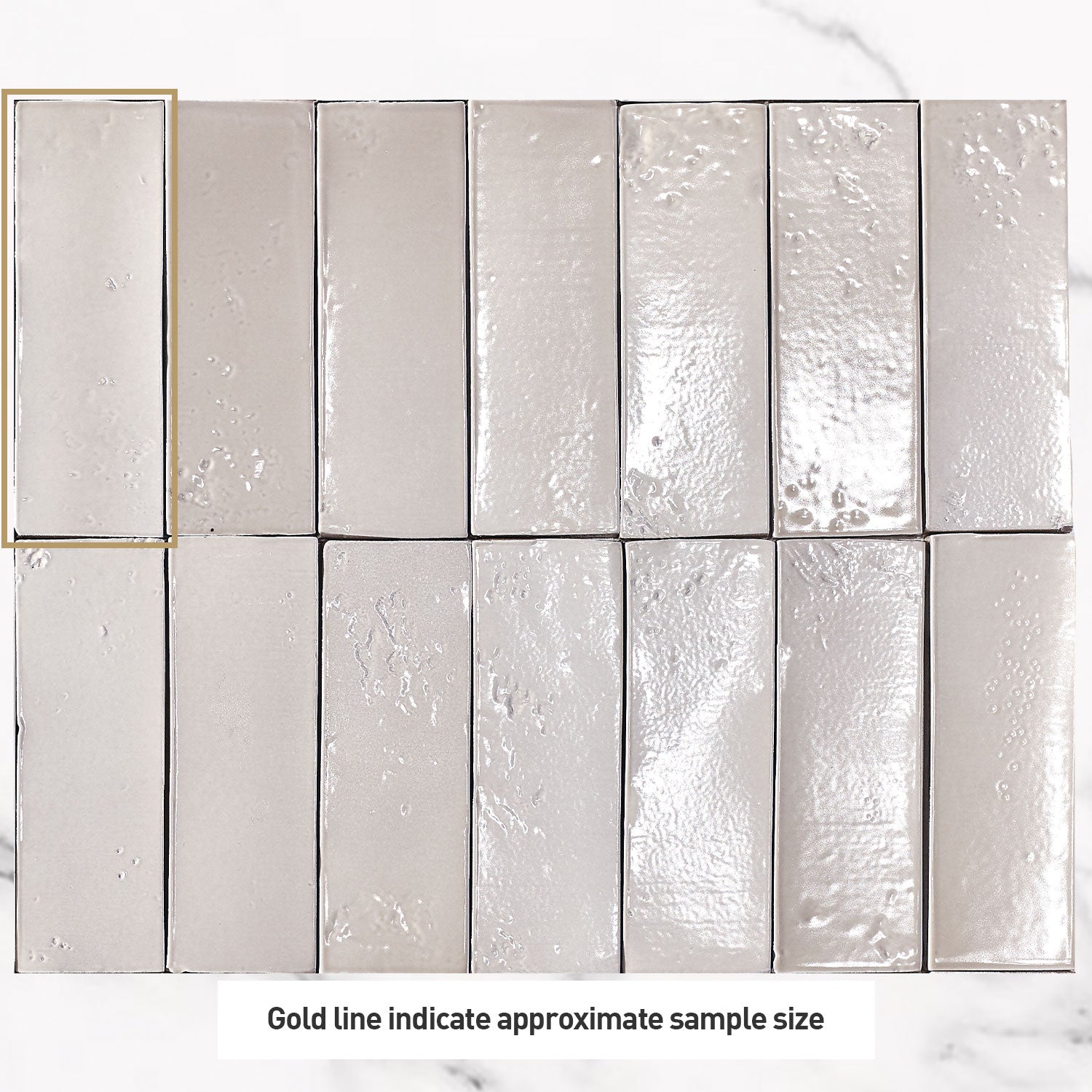 Vietri Almond Stone 150x50 Gloss Zellige Subway Hand Made Tile