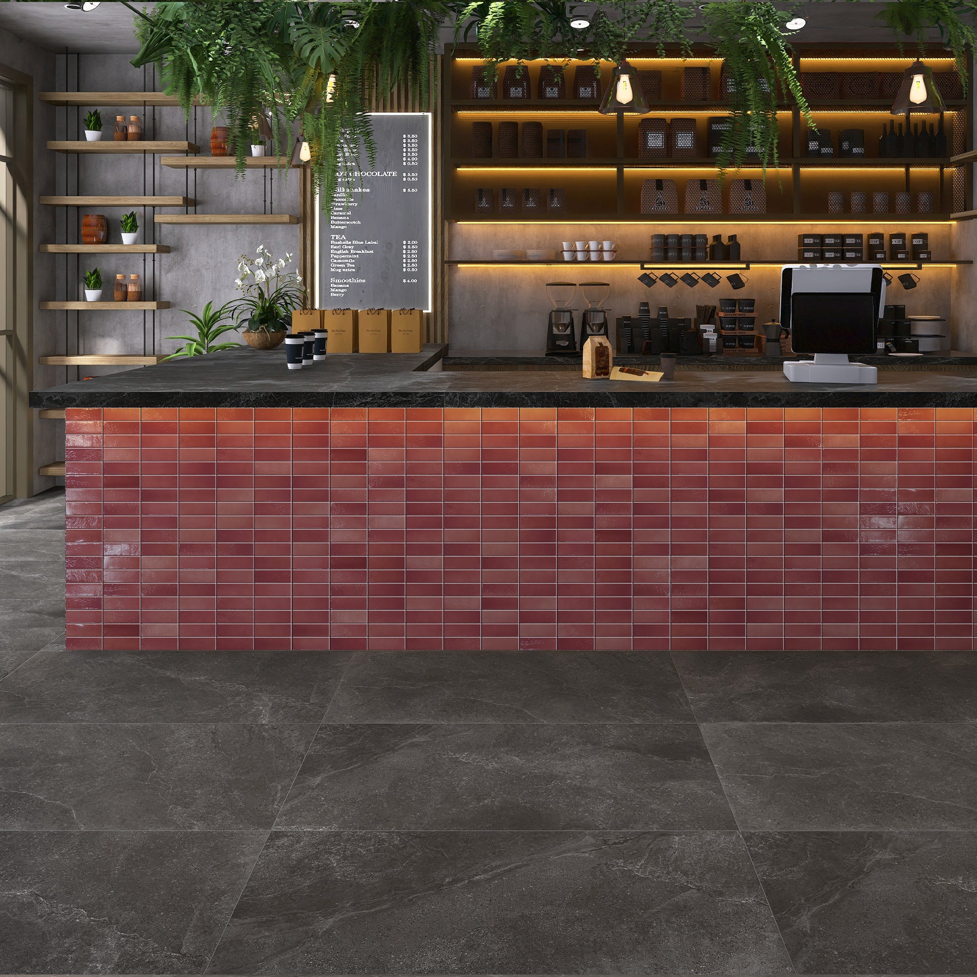 Vietri Rusty Pink 150x50 Gloss Zellige Subway Hand Made Tile